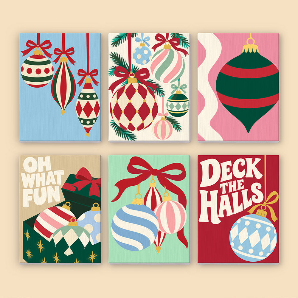 Deck the Halls Harlequin Baubles (Mini Paint by Numbers)