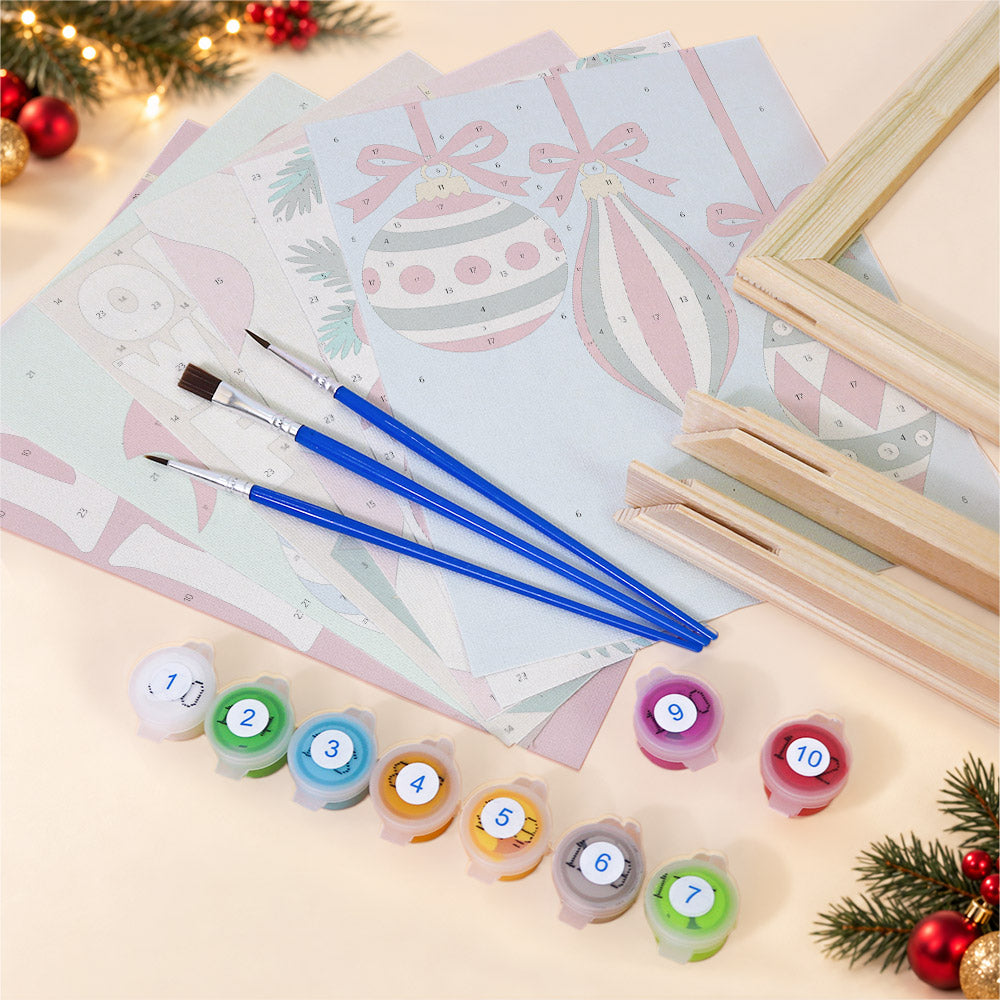 Deck the Halls Harlequin Baubles (Mini Paint by Numbers)