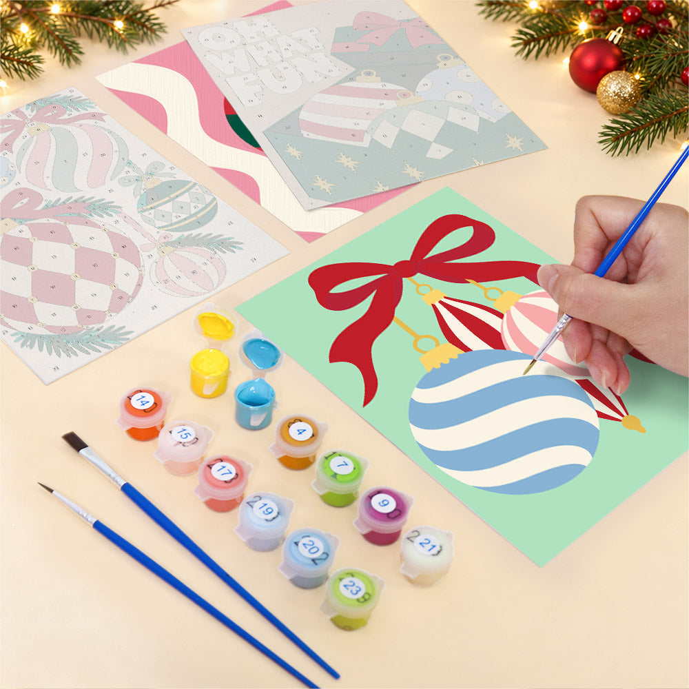 Deck the Halls Harlequin Baubles (Mini Paint by Numbers)