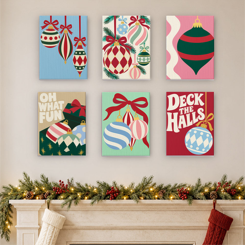 Deck the Halls Harlequin Baubles (Mini Paint by Numbers)