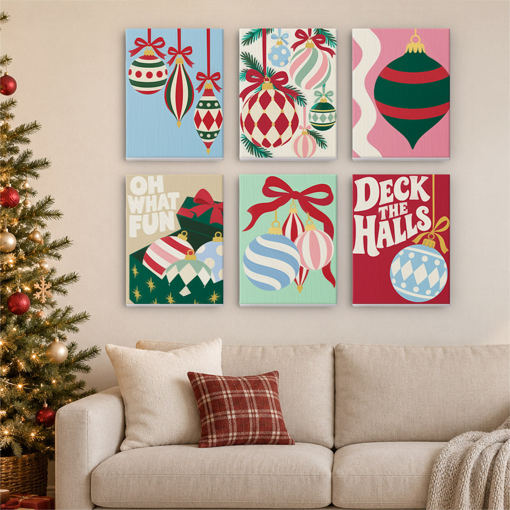 Deck the Halls Harlequin Baubles (Mini Paint by Numbers)