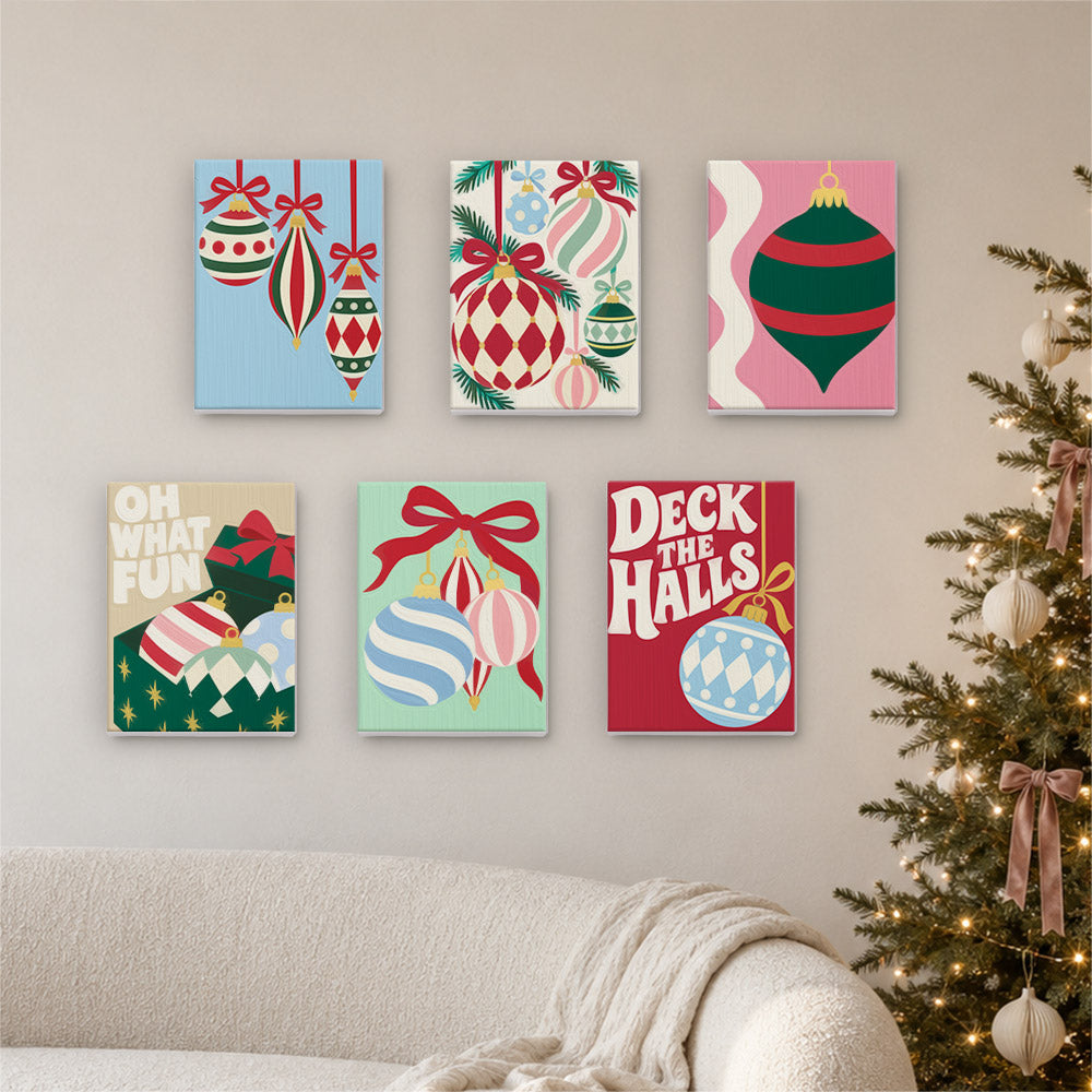 Deck the Halls Harlequin Baubles (Mini Paint by Numbers)