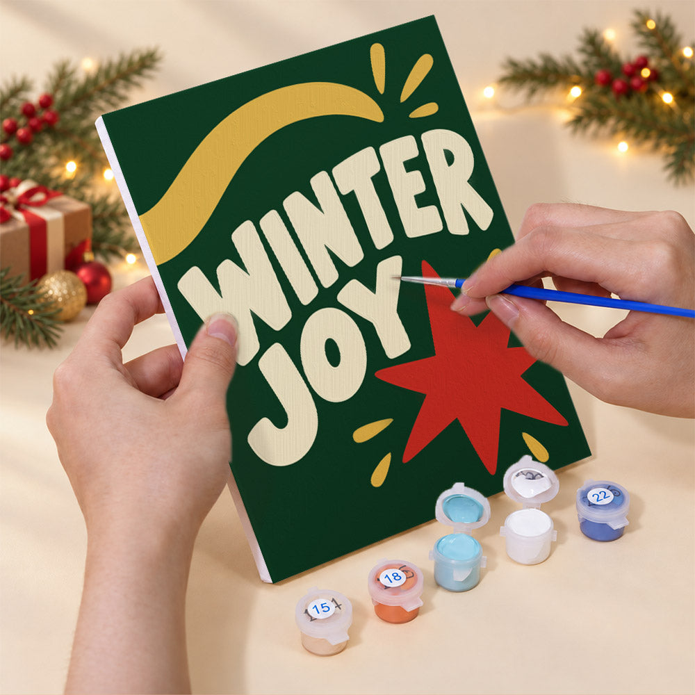 Winter Joy Snowflake and Candles (Mini Paint by Numbers)