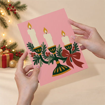 Winter Joy Snowflake and Candles (Mini Paint by Numbers)