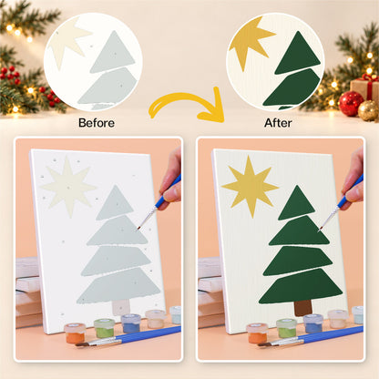 Winter Joy Snowflake and Candles (Mini Paint by Numbers)
