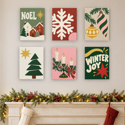 Winter Joy Snowflake and Candles (Mini Paint by Numbers)