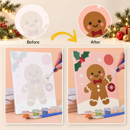 Santa Hat Puppy and Calico Cat (Mini Paint by Numbers)