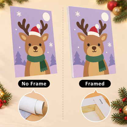 Santa Hat Puppy and Calico Cat (Mini Paint by Numbers)