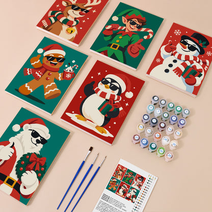 Cool Christmas Crew in Shades (Mini Paint by Numbers)