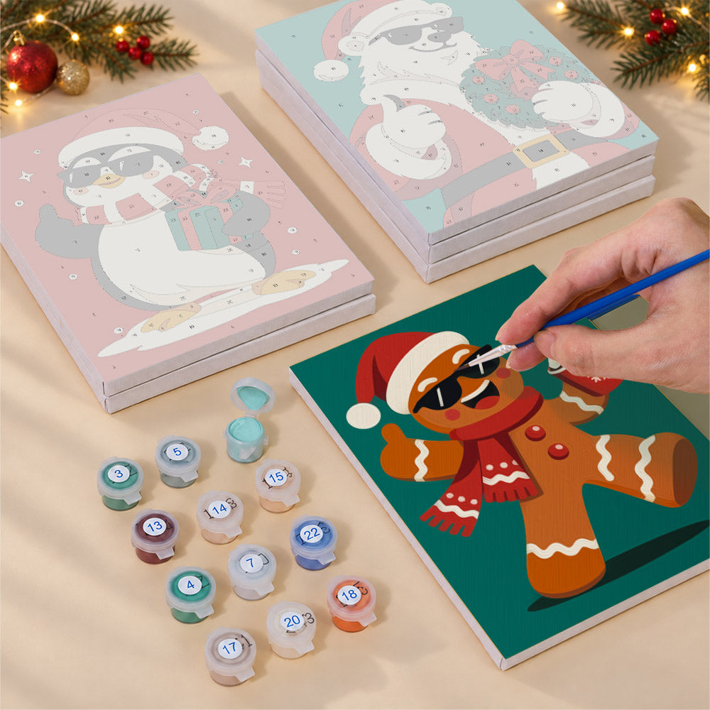 Cool Christmas Crew in Shades (Mini Paint by Numbers)
