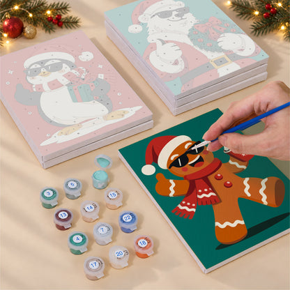 Cool Christmas Crew in Shades (Mini Paint by Numbers)