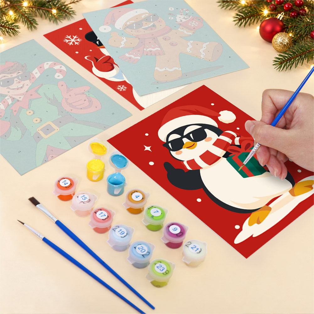 Cool Christmas Crew in Shades (Mini Paint by Numbers)