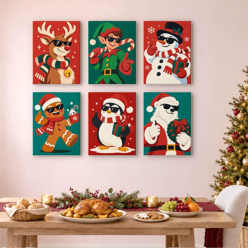 Cool Christmas Crew in Shades (Mini Paint by Numbers)