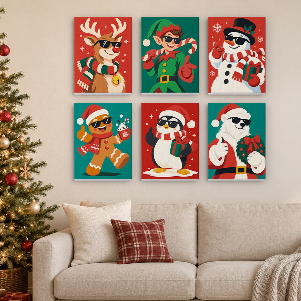 Cool Christmas Crew in Shades (Mini Paint by Numbers)