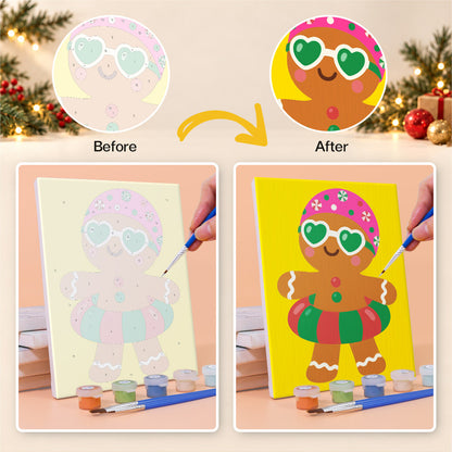 Snowman and Penguin Pool Party (Mini Paint by Numbers)