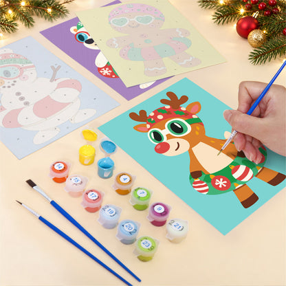Snowman and Penguin Pool Party (Mini Paint by Numbers)