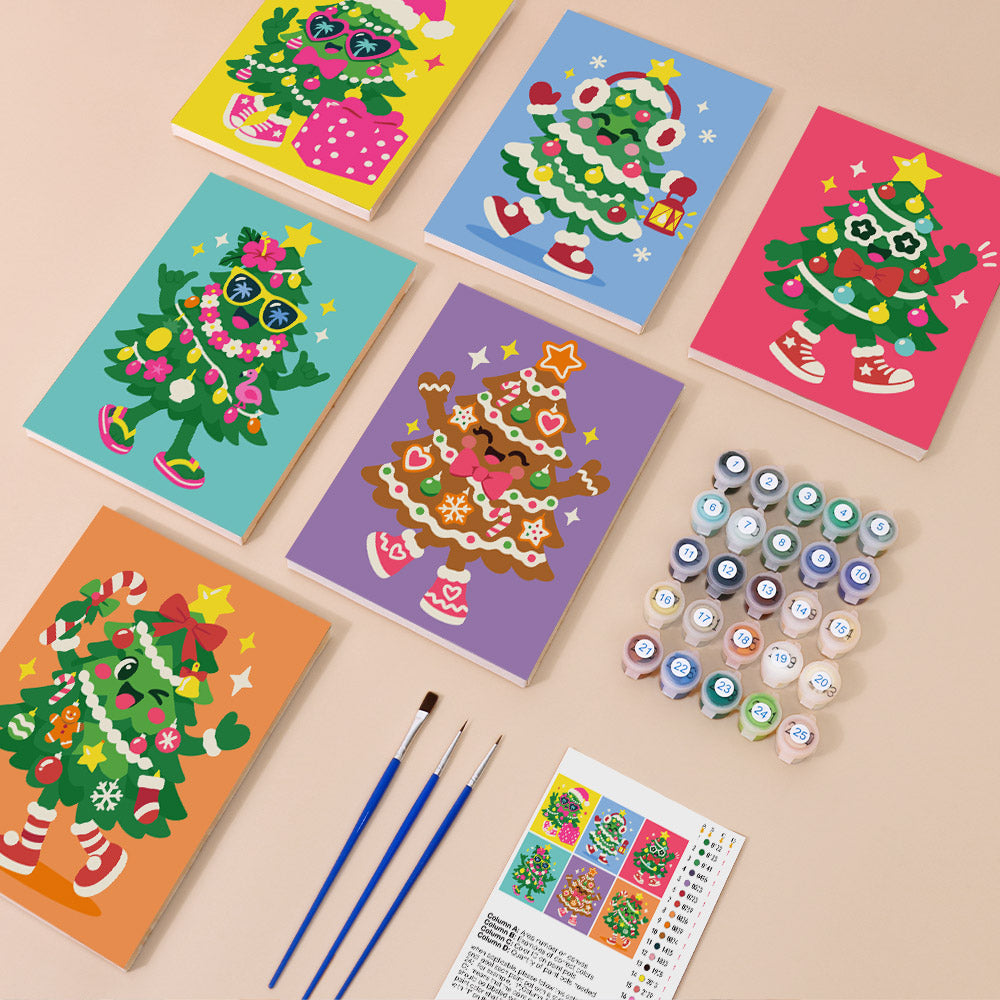 Sneaker-Wearing Christmas Trees (Mini Paint by Numbers)