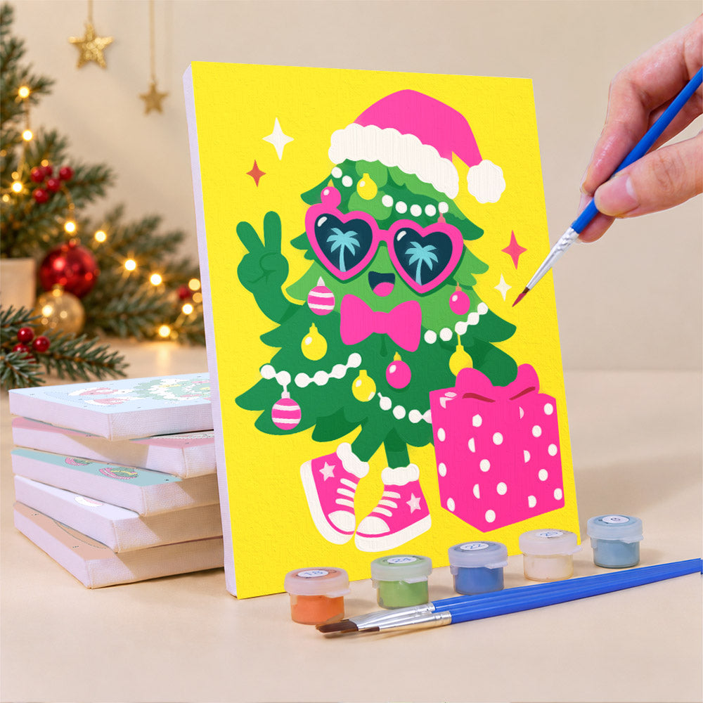 Sneaker-Wearing Christmas Trees (Mini Paint by Numbers)