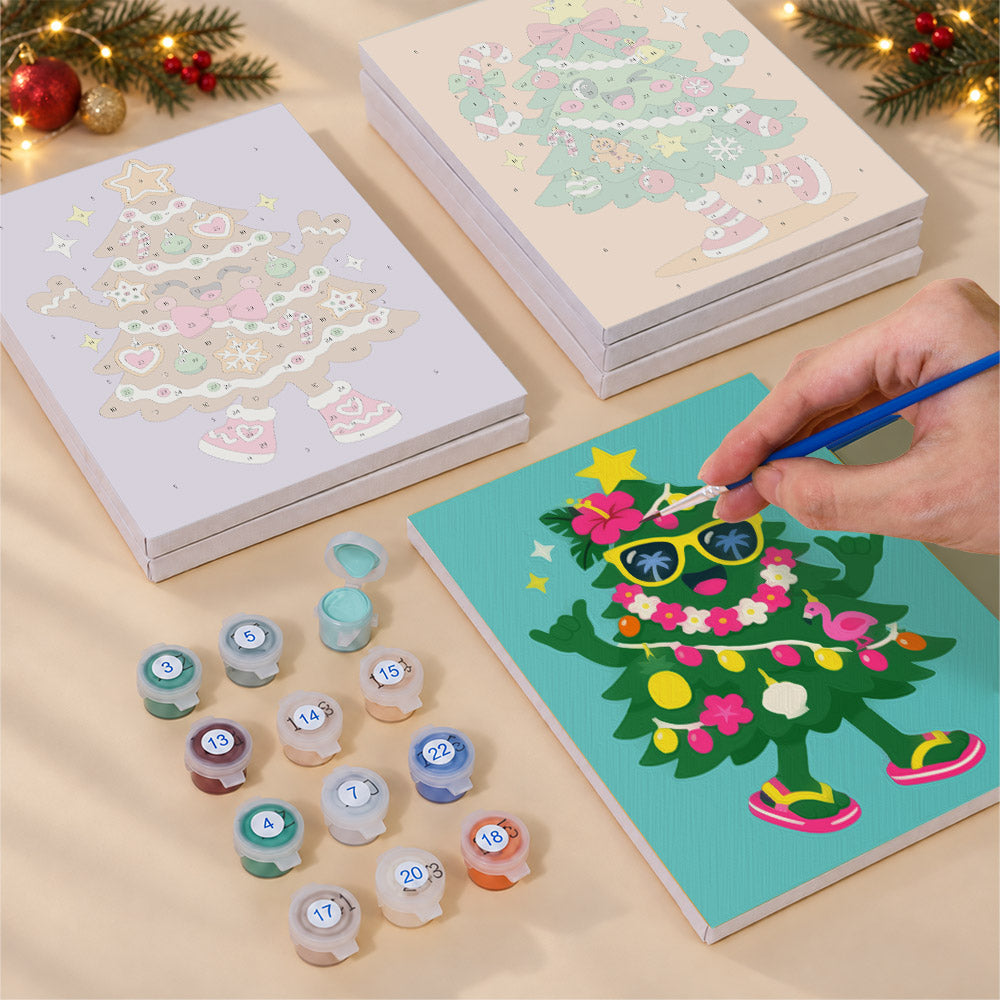 Sneaker-Wearing Christmas Trees (Mini Paint by Numbers)