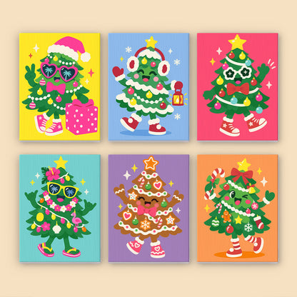 Sneaker-Wearing Christmas Trees (Mini Paint by Numbers)