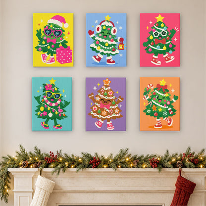 Sneaker-Wearing Christmas Trees (Mini Paint by Numbers)