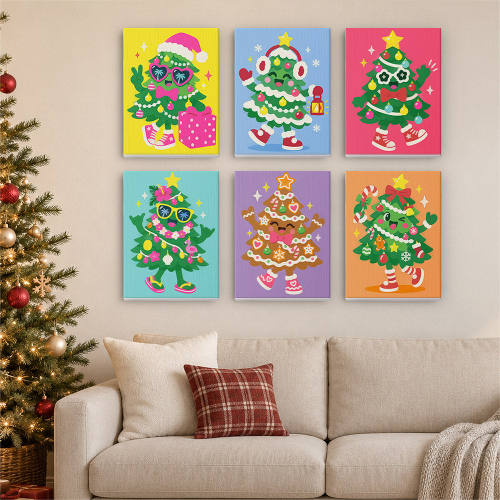 Sneaker-Wearing Christmas Trees (Mini Paint by Numbers)