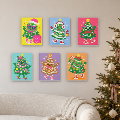 Sneaker-Wearing Christmas Trees (Mini Paint by Numbers)