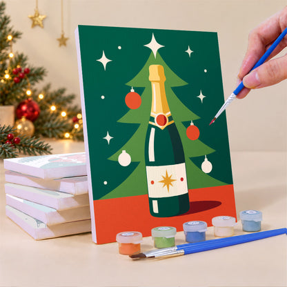 Retro Red Bells and Gingerbread (Mini Paint by Numbers)