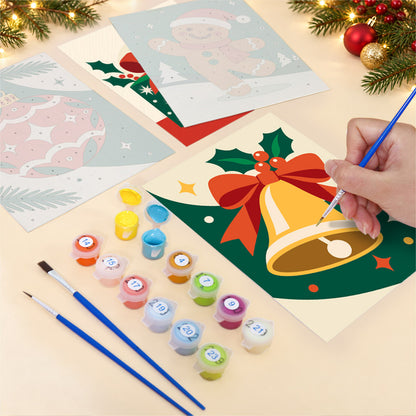 Retro Red Bells and Gingerbread (Mini Paint by Numbers)