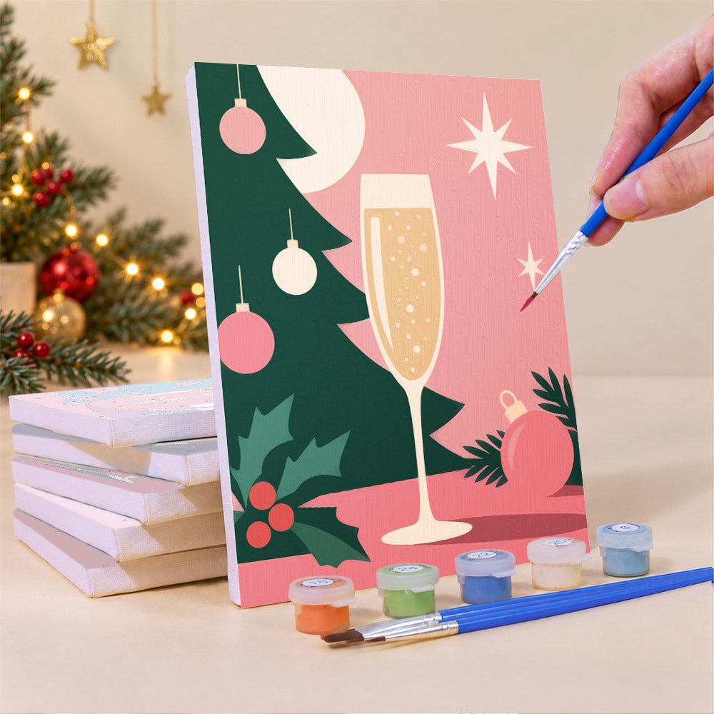 Cocktail Hour by the Tree (Mini Paint by Numbers)