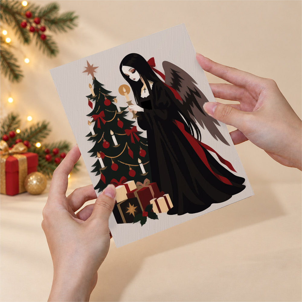 Gothic Christmas Cat and Raven (Mini Paint by Numbers)