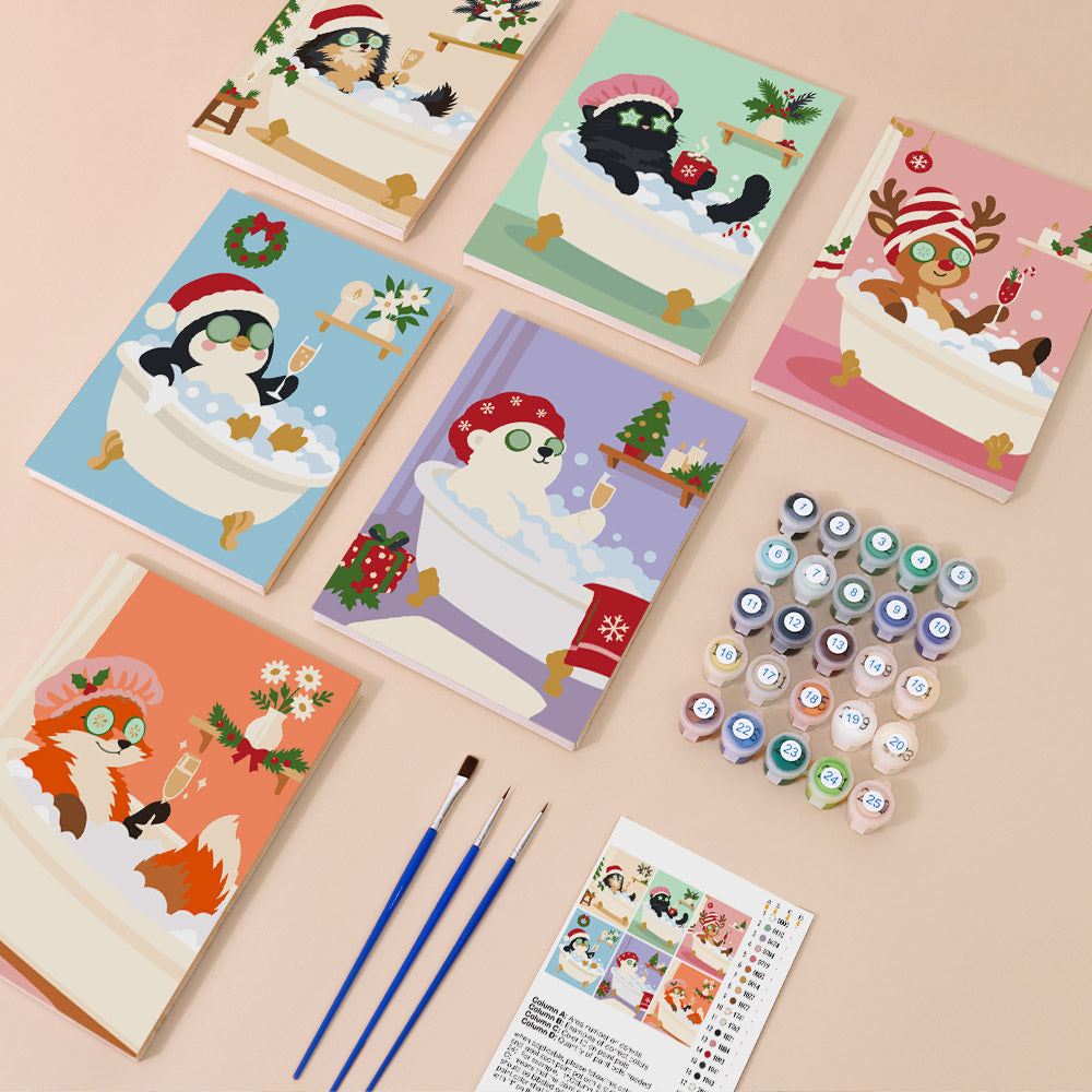 Christmas Spa Day Bubble Baths (Mini Paint by Numbers)