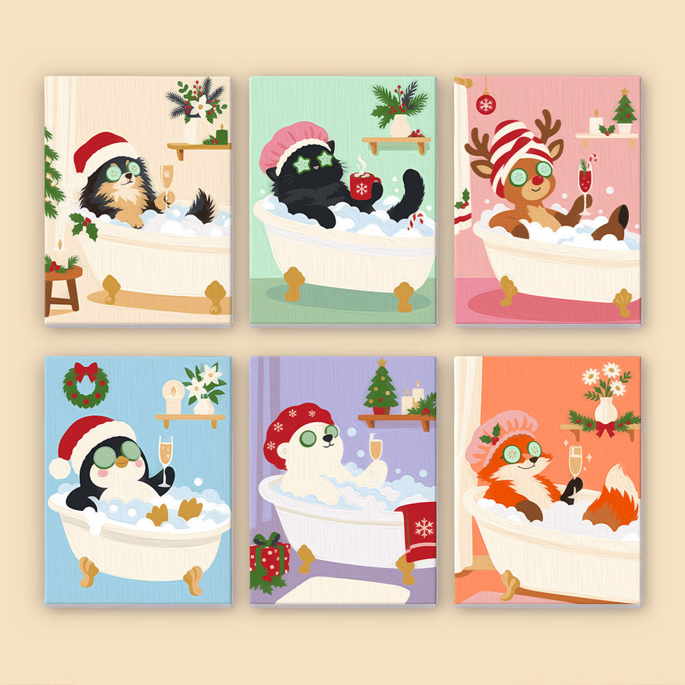 Christmas Spa Day Bubble Baths (Mini Paint by Numbers)