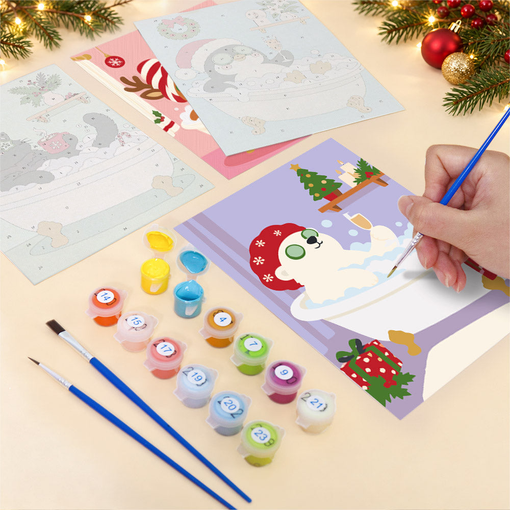 Christmas Spa Day Bubble Baths (Mini Paint by Numbers)