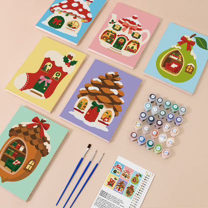 Pinecone and Teapot Fairy Houses (Mini Paint by Numbers)