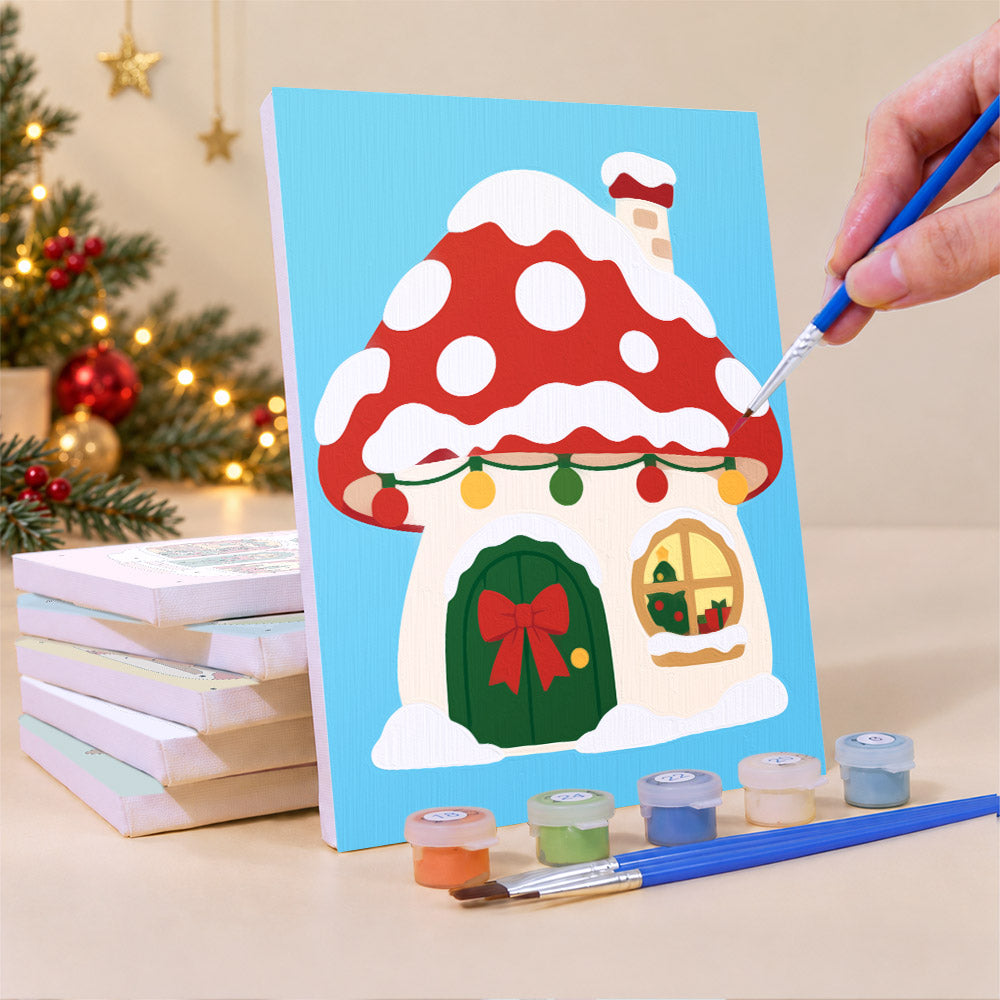 Pinecone and Teapot Fairy Houses (Mini Paint by Numbers)