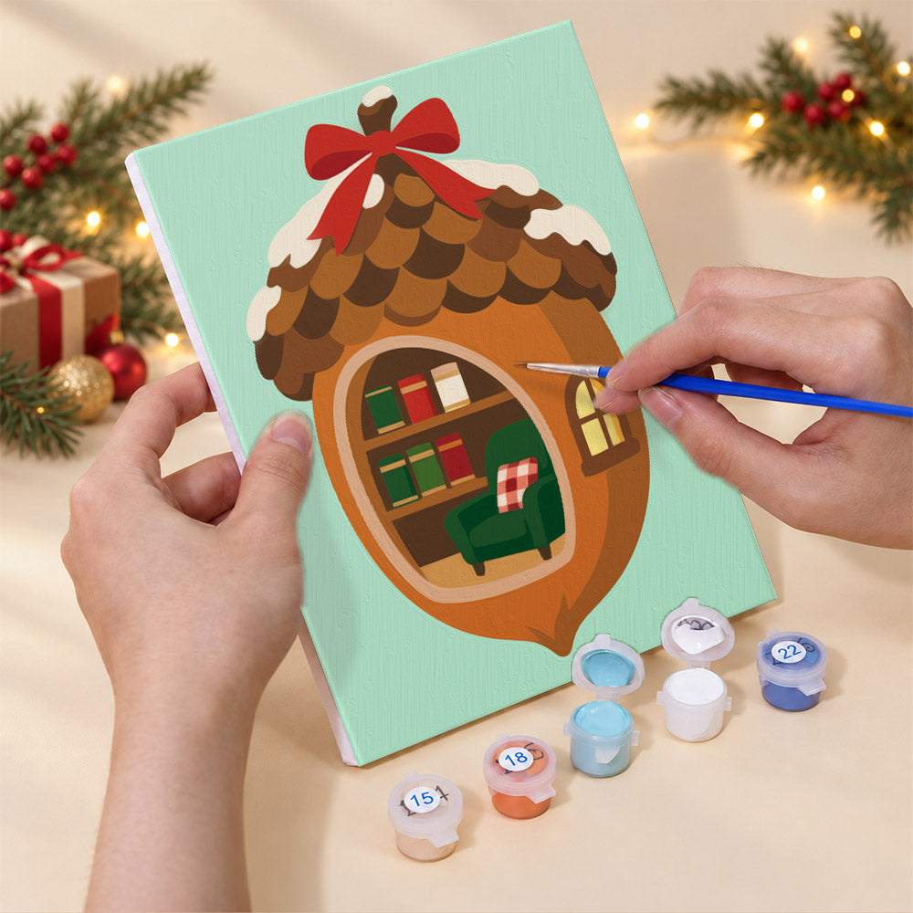 Pinecone and Teapot Fairy Houses (Mini Paint by Numbers)