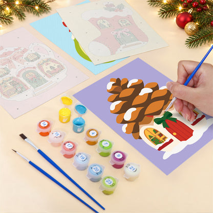 Pinecone and Teapot Fairy Houses (Mini Paint by Numbers)