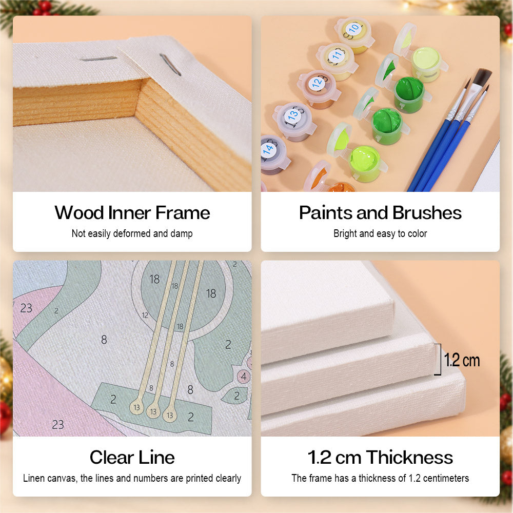 Ribbon-Wrapped Holiday Instruments (Mini Paint by Numbers)
