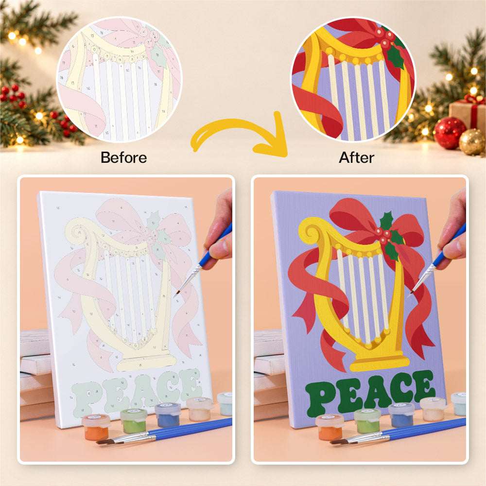 Ribbon-Wrapped Holiday Instruments (Mini Paint by Numbers)