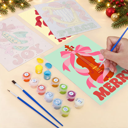 Ribbon-Wrapped Holiday Instruments (Mini Paint by Numbers)