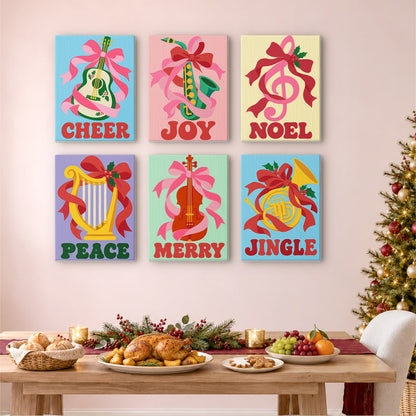 Ribbon-Wrapped Holiday Instruments (Mini Paint by Numbers)