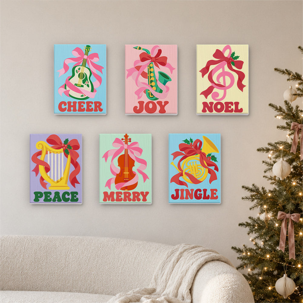 Ribbon-Wrapped Holiday Instruments (Mini Paint by Numbers)