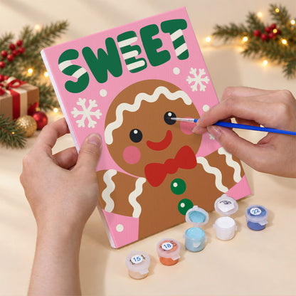Big Letter Santa and Elf Faces (Mini Paint by Numbers)