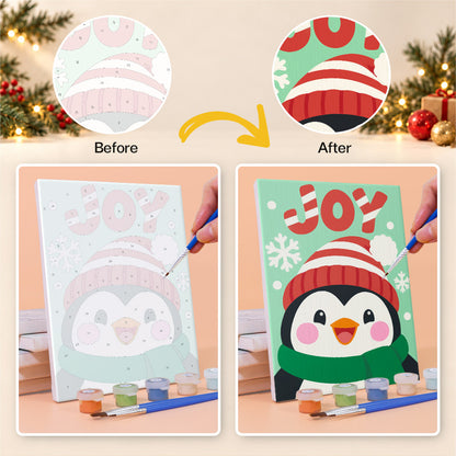 Big Letter Santa and Elf Faces (Mini Paint by Numbers)