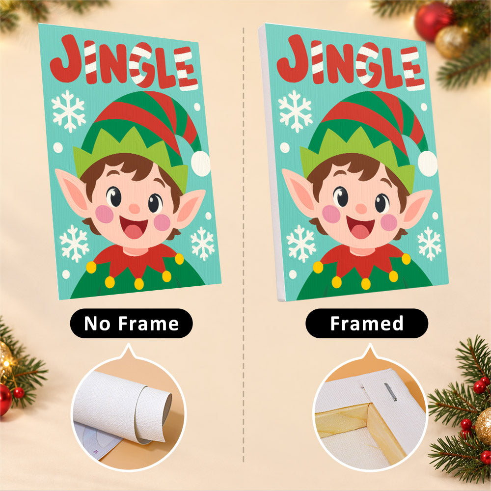 Big Letter Santa and Elf Faces (Mini Paint by Numbers)