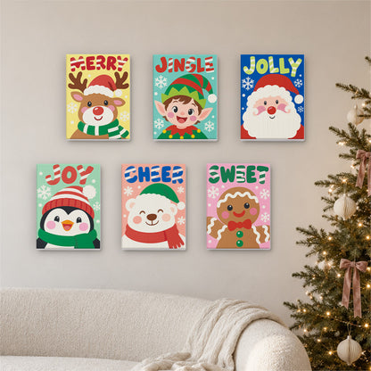 Big Letter Santa and Elf Faces (Mini Paint by Numbers)