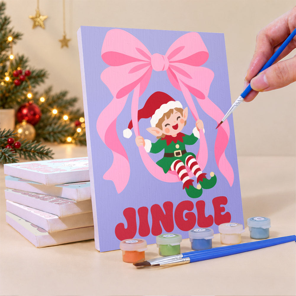 Swinging From Big Ribbon Bows (Mini Paint by Numbers)