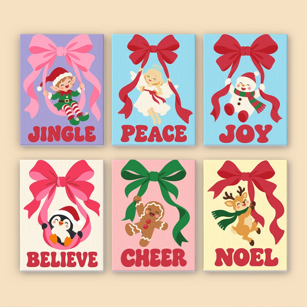 Swinging From Big Ribbon Bows (Mini Paint by Numbers)