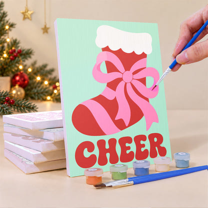 Tree and Wreath Made of Bows (Mini Paint by Numbers)